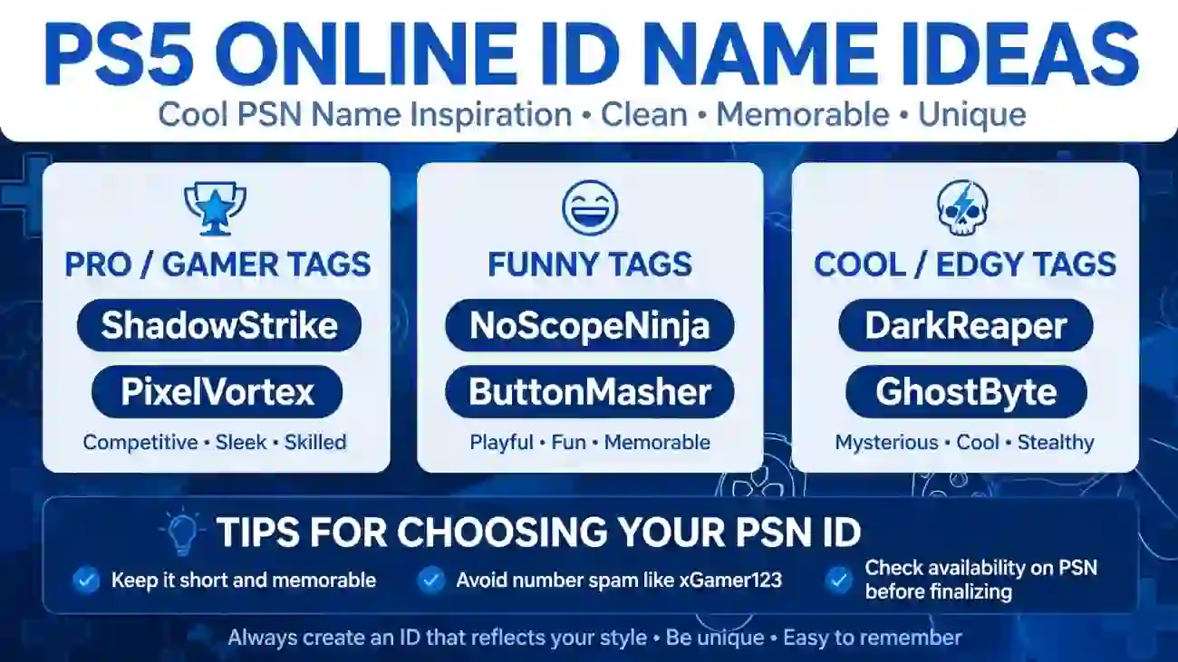 online id names for ps5